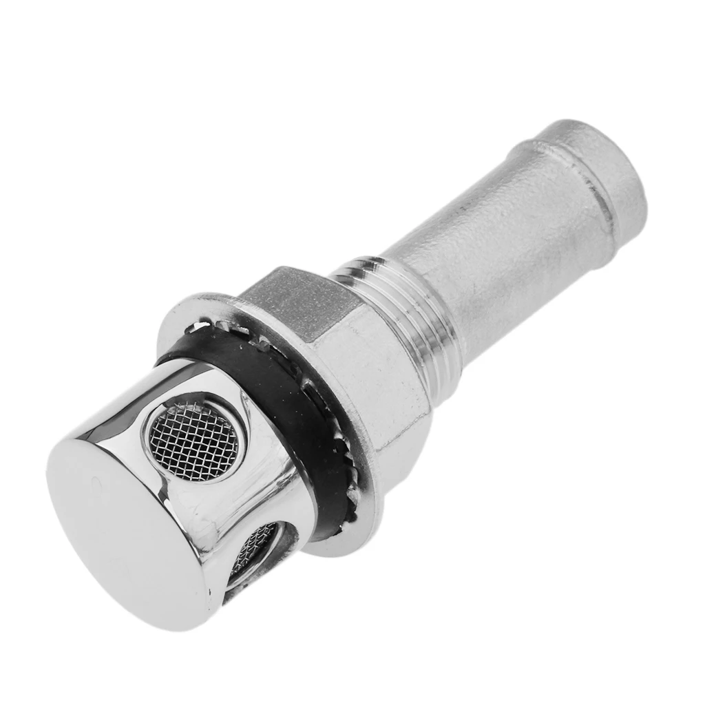 Universal Boat Yacht RV Fuel Gas Tank Vent, Straight Stainless Steel Flush Mount Oil Water Vented for 5/8 inch Tubing