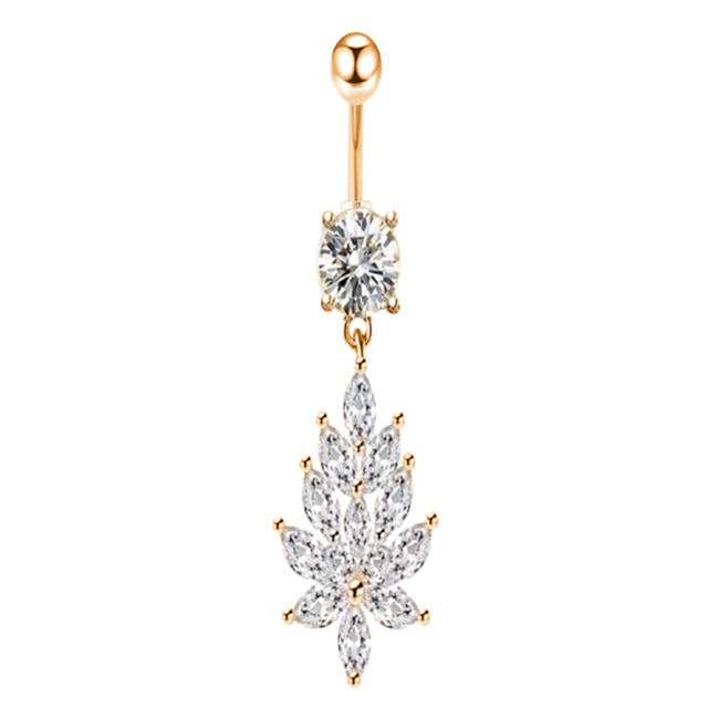 Belly Button Ring Angel Wing Belly Piercing Ring Sexy Navel Piercing Bar Flower Belly Bar Navel Piercing Ombligo Dangle