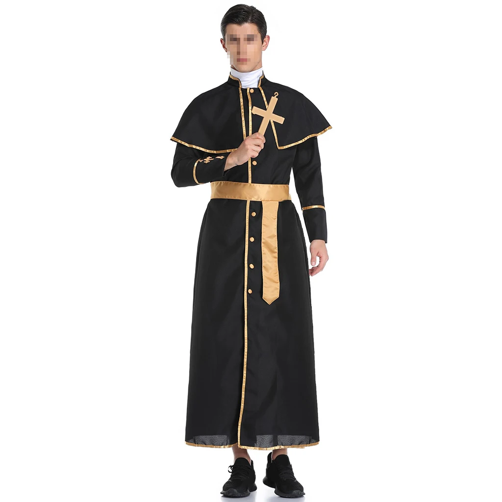 Catholic Priest Cardinal Monk Friar Robes Men's Halloween Costume