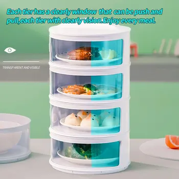 

Y Insulated Food Cover Multilayer Superimposed Storage Refrigerator Rice Sealed Transparent Plastic Dust Cover Food Storage