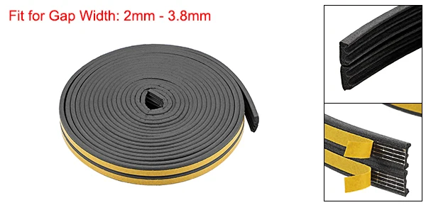 Black 9mmx4mmx5m Uxcell 2 шт. пенопластовая лента для уплотнения клейкая лента EPDM 9 мм ширина 4 мм толщина 2,5 м 5 м длина 3 м ширина зазора 2 мм-3,8 мм 4 цвета - Цвет: Black 9mmx4mmx5m