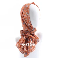 70*180cm Women Printed Soft Floral Muslim Chiffon Hijab Head Scarf Wraps New Designs 2