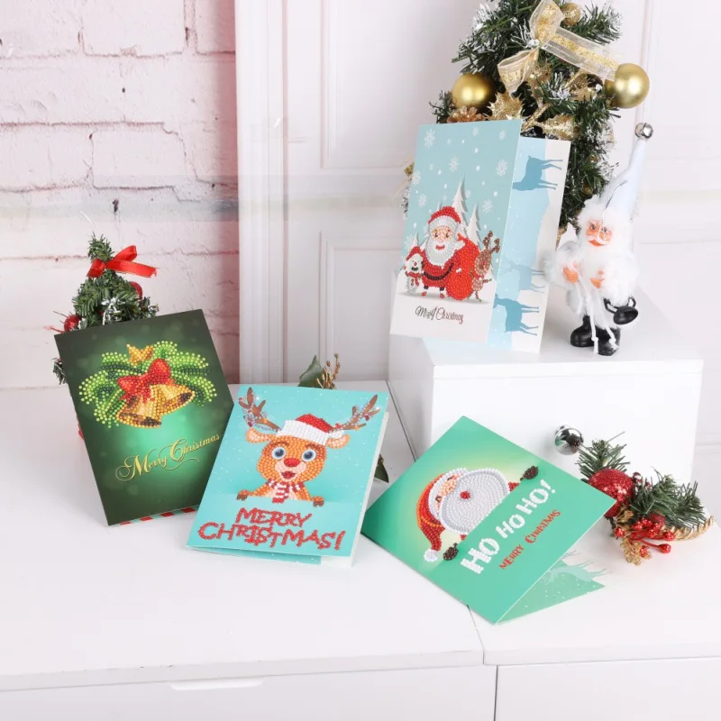  3pc Halloween Christmas Birthday Diamond Painting Invitation DIY Animal Holiday Inviting Card Diamo - 4000051001338