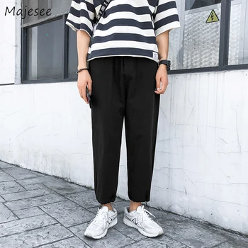 

Sweatpants Men Solid Ankle-length Drawstring Plus Size Mens Pants Simple All Match Elastic Hot Sale Breathable Males Trousers