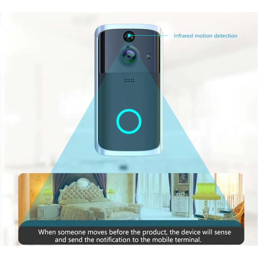 HD intelligent wireless visual intelligent doorbell voice intercom home wifi mobile phone remote electronic cat's eye