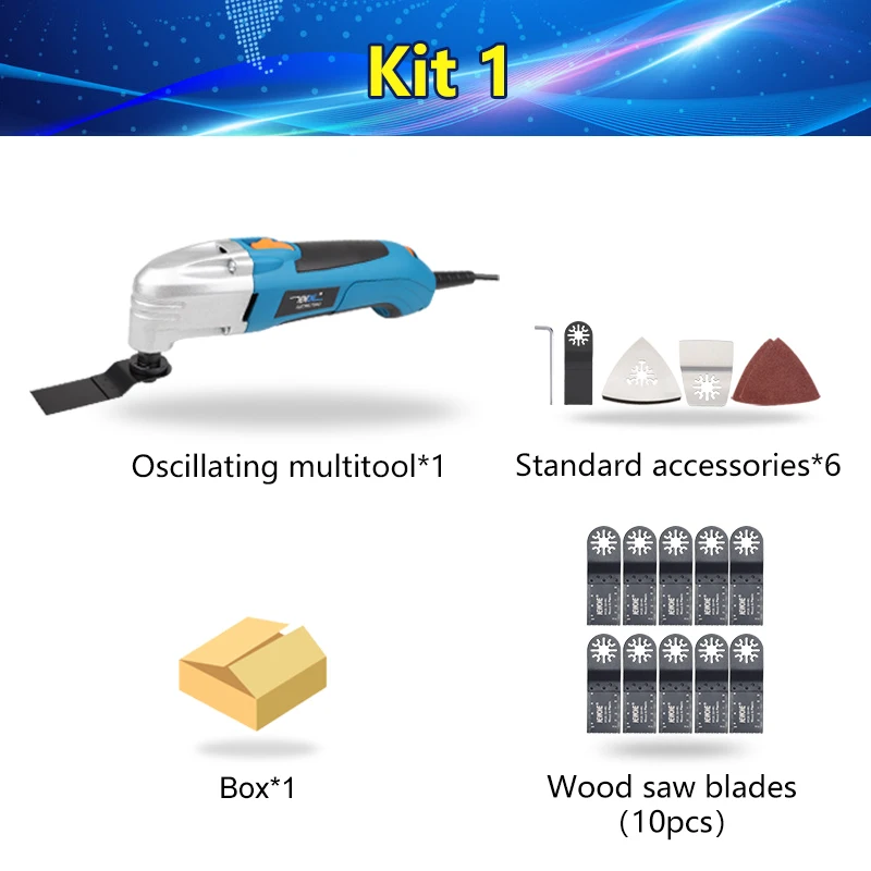 kit 1 NEWONE 120 В/220 В 300 Вт Электрический многофункциональный Осциллирующий набор инструментов Реноватор многофункциональный инструмент Электрический триммер пила аксессуары - Цвет: kit 1