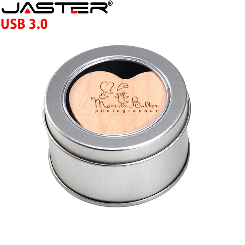 Флэш накопитель JASTER в виде кленового сердца + металлическая коробка USB 3 0 флэш 4 ГБ