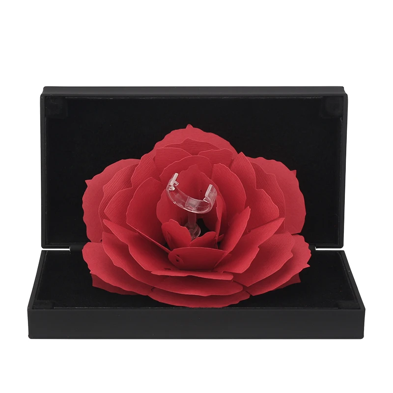 

Fashion The Black Box With Red Roses Is Used To Confess The Best Ring Gift Package For The Lover On The Wedding Anniversary