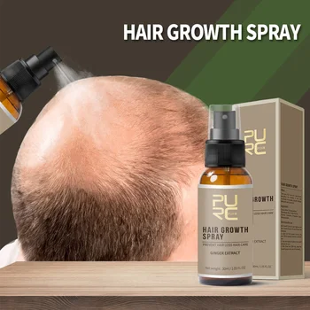 

Home Hair Growth Spray 30ml Professional Women Men Hairdressing Germinal Prevent Loss Safe Regrow Serum Portable Ginger Extract