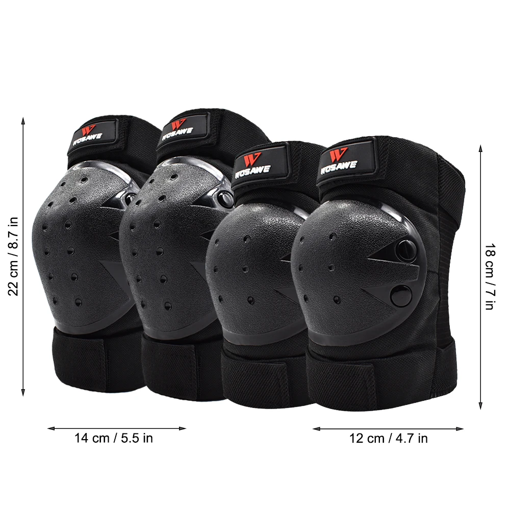 WOSAWE Adult Motorcycle knee Elbow pads Moto Motocross Racing Off-Road Protective Gear Protector Guards With Breathable Hole - Цвет: 4PCS Set