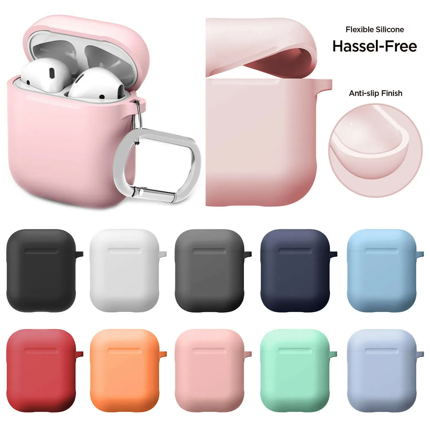 

Case For Apple Airpods Case Silicone Cover For Apple Airpods 2 1 Case Accessories Headphone Air Pods Case Box Coque