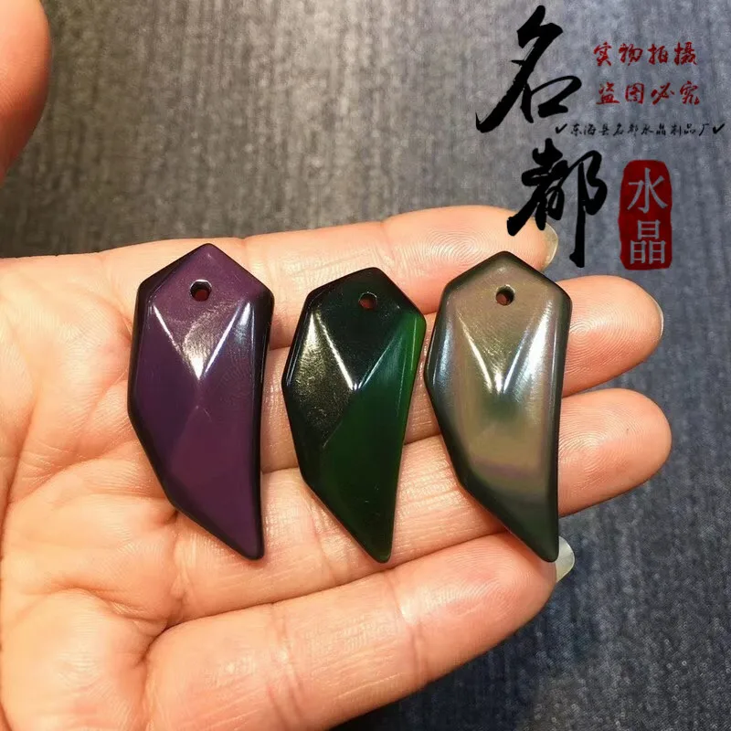 Mingdu кристалл обсидиан волчьи клыки граненый кулон DIY Аксессуары Радужный глаз Подвеска из вулканического стекла