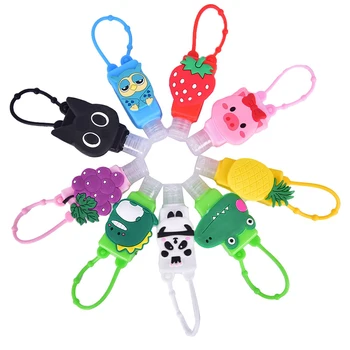 

1pc Funny Animal Silicone Hand Sanitizer Travel Portable Safe Gel Holder Soap Dispenser With Empty Bottle for Kids