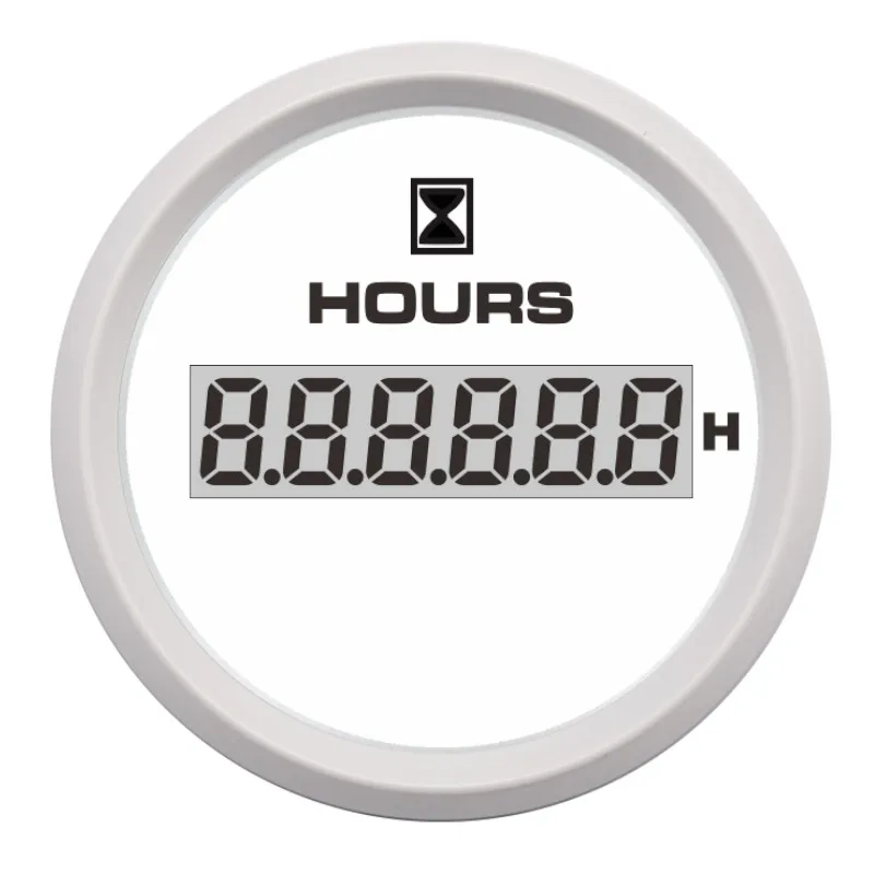 White УФ-фильтр 52 мм с лодка счетчик моточасов часов метр Водонепроницаемый Hourmeters датчиков уровня моря для авто двигатель с 7 цветов Подсветка 12 V/24 V 316L ободок - Цвет: White