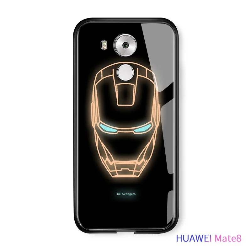 Для huawei mate 30 Pro mate 20 mate 20X световой Капитан Америка, Железный человек чехол светящийся в темноте закаленное стекло задняя крышка корпуса - Цвет: Ironman