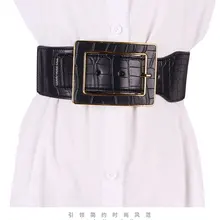 Куртка-пуховик с поясом и поясом черного цвета в стиле ретро с подходящей декоративной юбкой-свитером эластичный широкий пояс