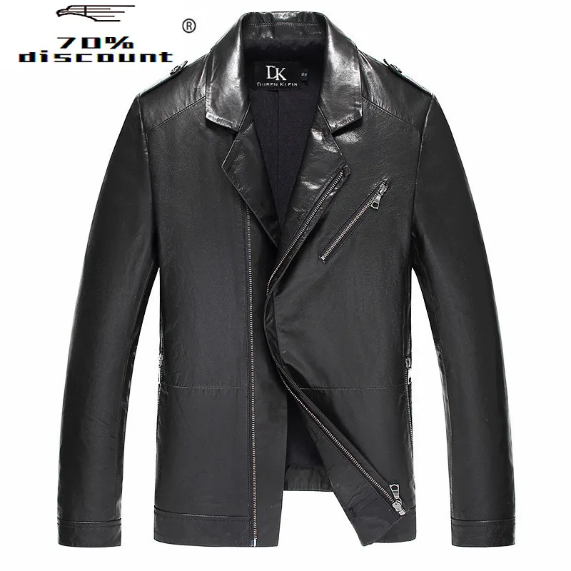 

Genuine Leather Jacket Men Spring Autumn 200% Goatskin Leather Coat Men's Motorcycle Real Leather Jackets 82Y602 YY250