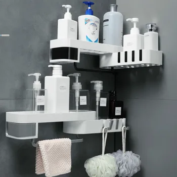 

Bathroom Shower Rack Shampoo Shower Corner Shelf Holder For Kitchen Storage Shelf Nail-Free Organizer Wall Mounted Storage Rack