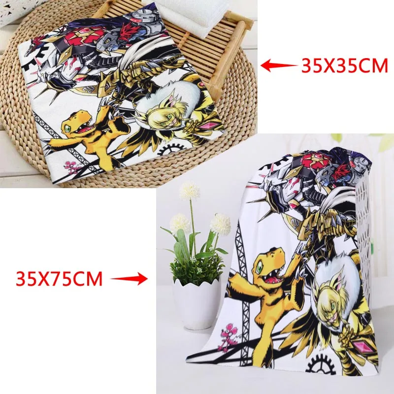 Новое поступление заказное Digimon полотенце для лица с рисунком из микрофибры квадратные прямоугольные полотенца Размер 35x35 см 35x75 см логотип на заказ - Цвет: 6