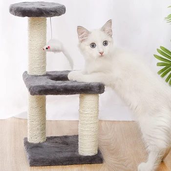 

Pet Cat Tree House Cat Climbing Frame Climbing Frame With Hammock Cat Table Solid Wood Posts for Cats