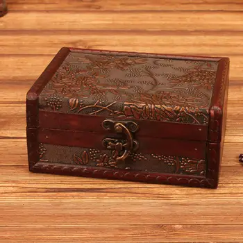 

Lockable Wooden Jewelry Storage Box Case Necklace Earrings Holder Organizer Jewelry Case Boxes Portable Jewelry Box Jewelry Disp