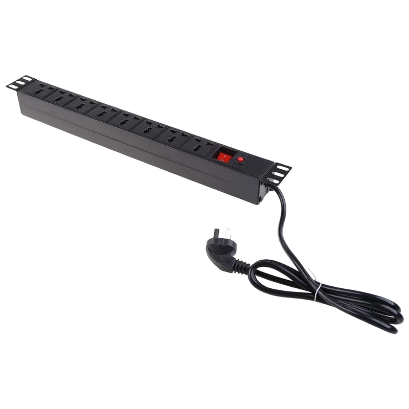1U PDU 8 Outlet Metal Power Strip Surge Protector Socket 250V 10A 2500W with Long Extension Cord for 19 inch Server Rack 8.28 |