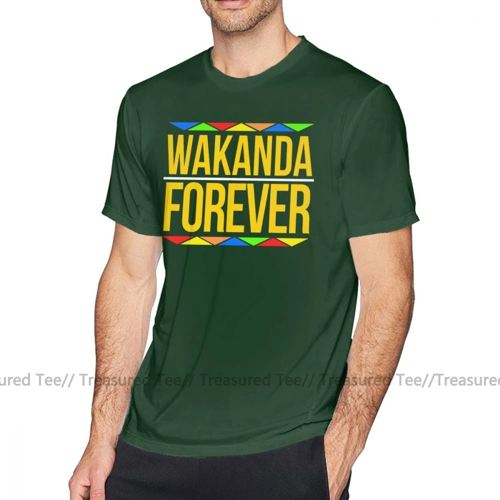 Wakanda футболка WakandaForever Wakanda Forever футболка 5x мужские футболки Милая модная футболка с коротким рукавом - Цвет: Dark Green