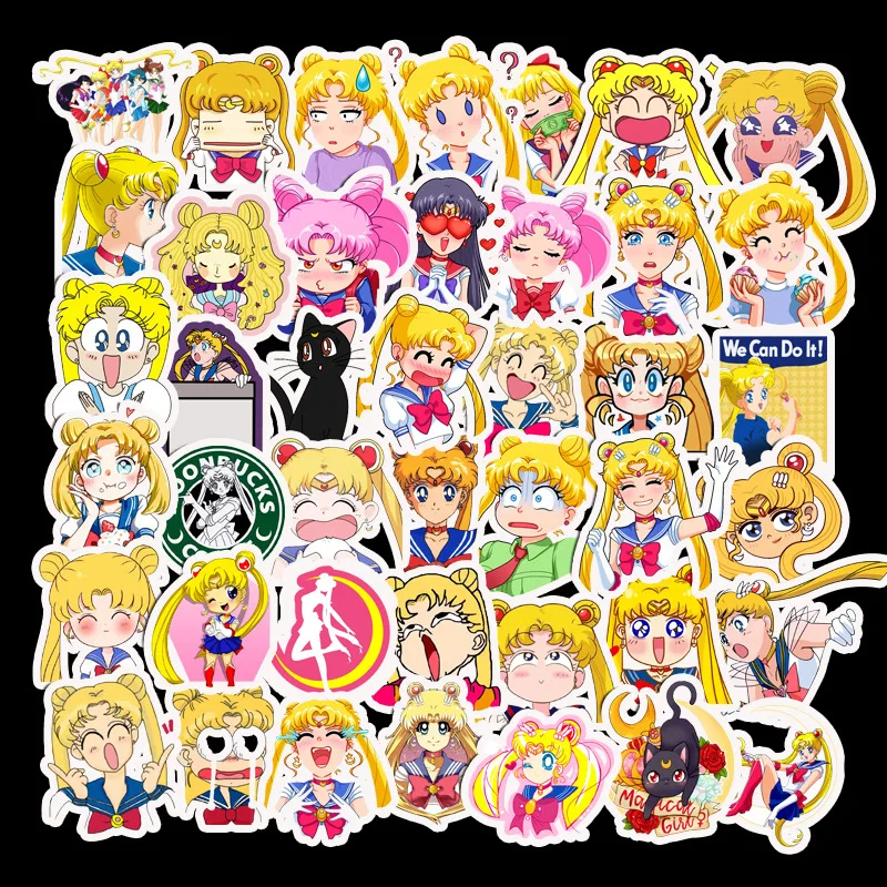 

50 Pcs Sailor Moon Papelaria Don't Repeat Cartoon Beautiful Girl Warrior Stationery Sticker Stickers Laptop Waterproof TZ060G