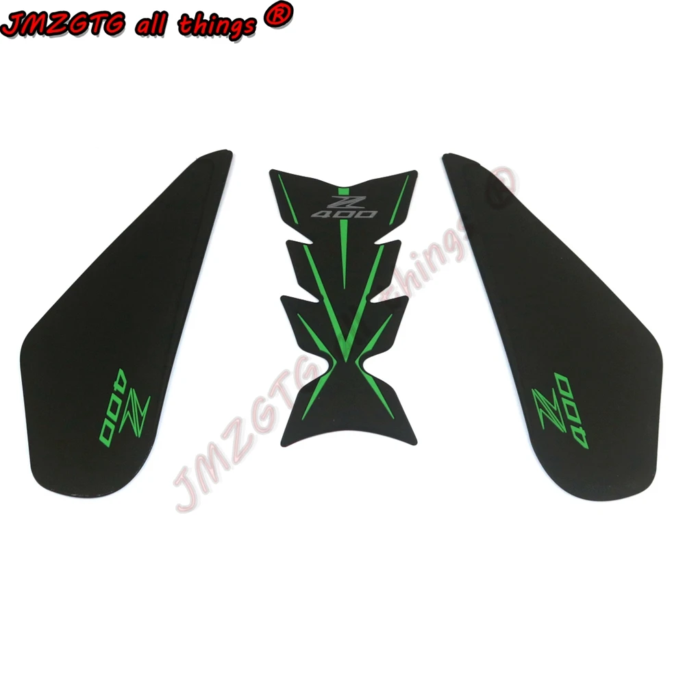 Knee Sticker+Fuel tank sticker-Green Ручка бака колодки для KAWASAKI Z400 протектор стикер Танк тяги Pad Сторона 3M - Цвет: Knee Sticker+Fuel tank sticker-Green