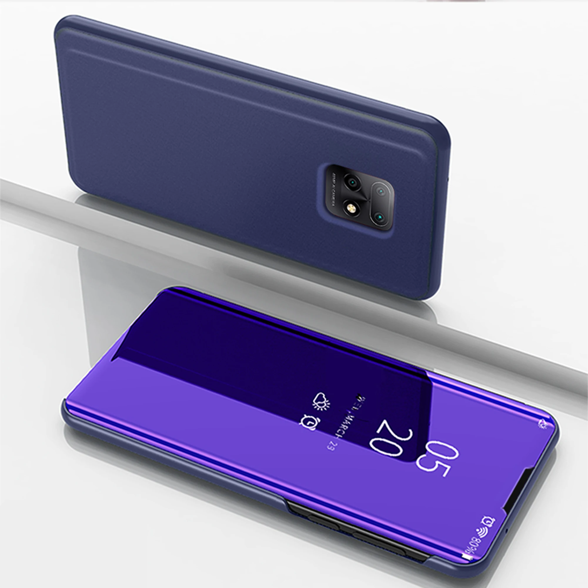 Чехол для Redmi 10X 5G зеркальная поверхность Беспроводная зарядка ПК кожа высокое