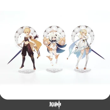 

Game 2020 Anime Genshin Impact Paimon Traveler Theme Acrylic Figure Charm Stand Model Plate Desk Decor Toy Cosplay Xmas Gifts