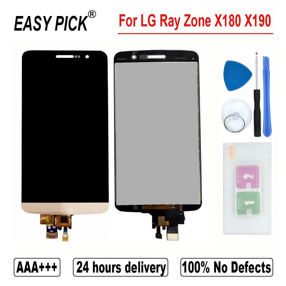

LCD Display Touch Screen Digitizer Assembly With frame Free Tools For LG Ray Zone X180 X190