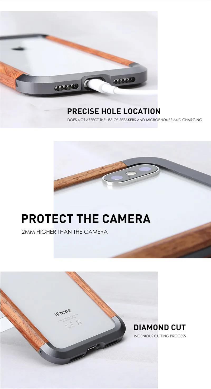 Metal 11 Pro Max Case For iPhone Xr Case Wood Bumper Cover Shockproof Coque For iPhone X Xr Xs Max 11 Pro Max Bumper Case Funda