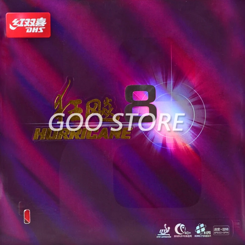 Dhs Hurricane 8 Gomma Di Ping Pong Dhs Hurricane-8 Pips-In Originale Dhs Ping Pong Spugna