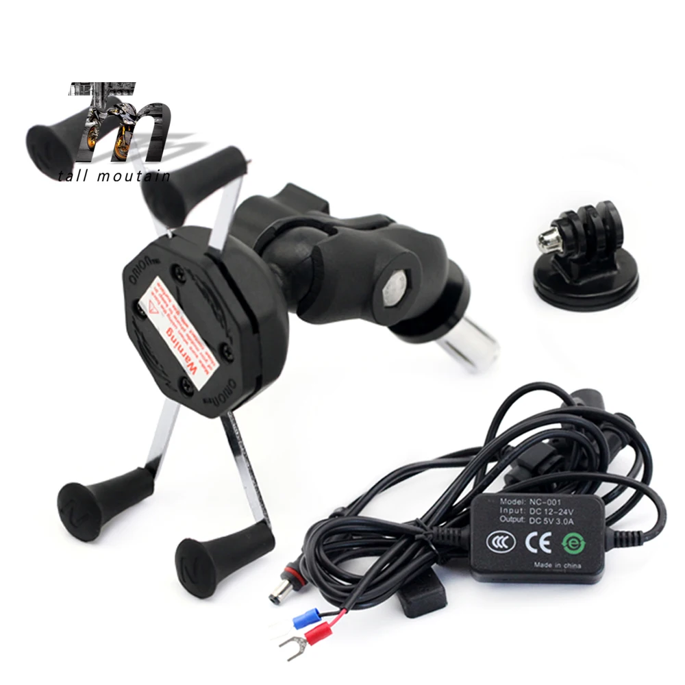 

X-Grip Phone Holder USB Charger For SUZUKI GSXR600 GSXR750 GSXR1000 HAYABUSA GSXR 600/750/1000 Motorcycle GPS Navigation Bracket