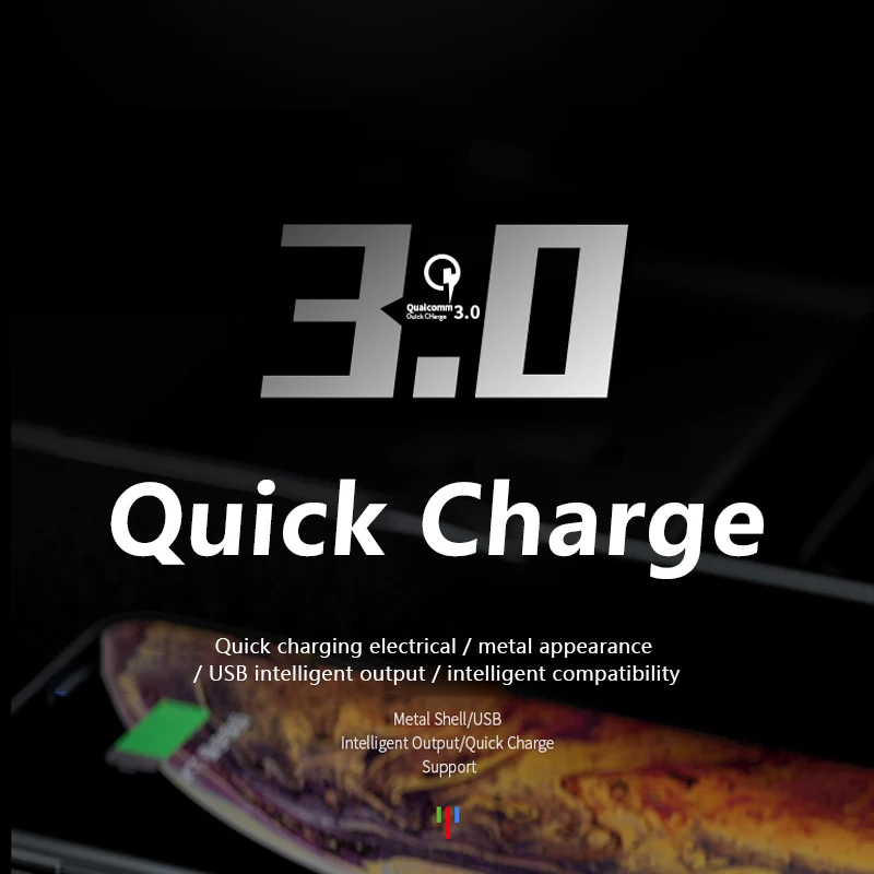 Двойное автомобильное зарядное устройство USB QC 3 0 алюминиевая розетка с цифровым