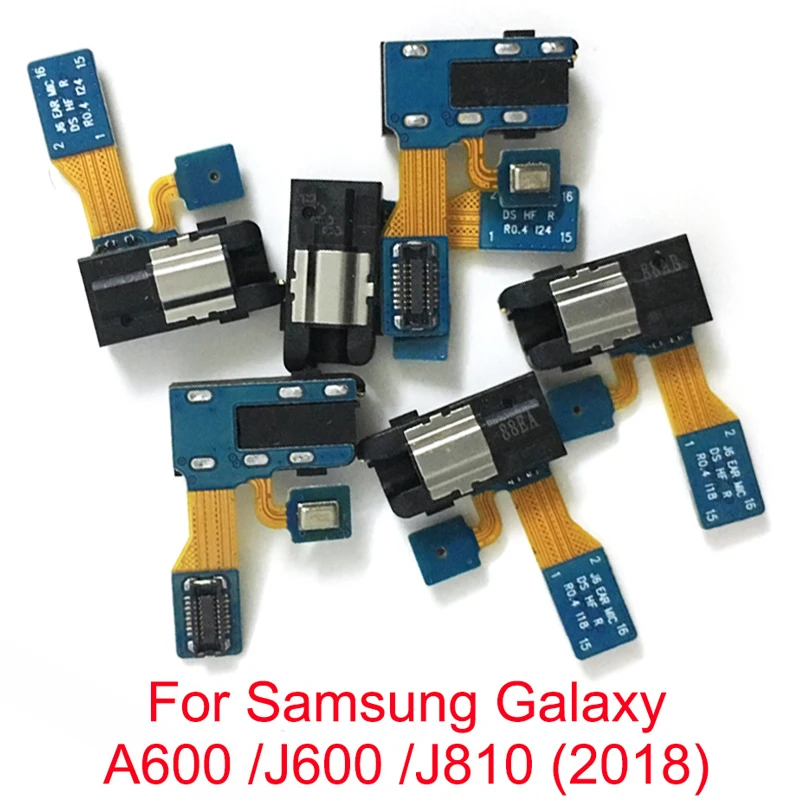 Разъем для наушников микрофон Samsung J6 J8 A6 Plus 2018 J600 J600f J810 j810f A600 новые наушники с