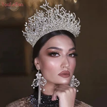 YouLaPan HP369 Bridal Jewelry Sets Rhinestone Tiaras Crown Fashion Queen For Wedding Crown Headpiece Wedding Hair Accessories