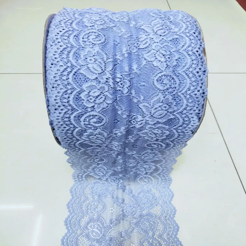 New 1Yard Flower Pattern 15Cm Wide Elastic Lace Fabric Ribbon Lace Trim Ribbon Diy Craft Fabric Width African Fabrics Stretch