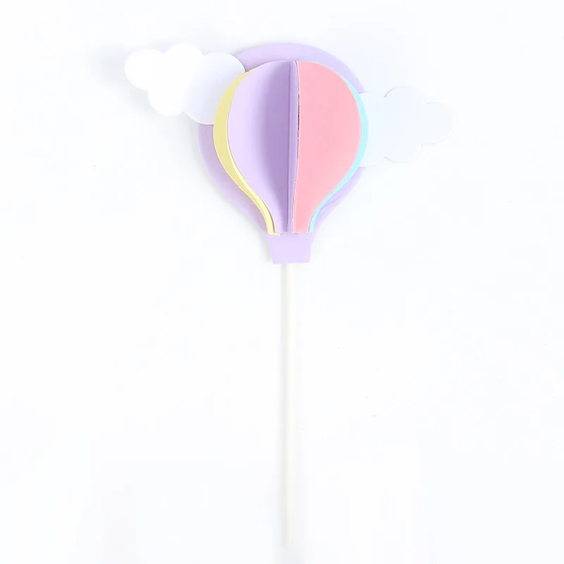 Tronzo Топпер для торта розовый синий креативный облако воздушный шар кекс Топпер для свадьбы детский душ DIY Флаги вечерние принадлежности - Цвет: purple ball