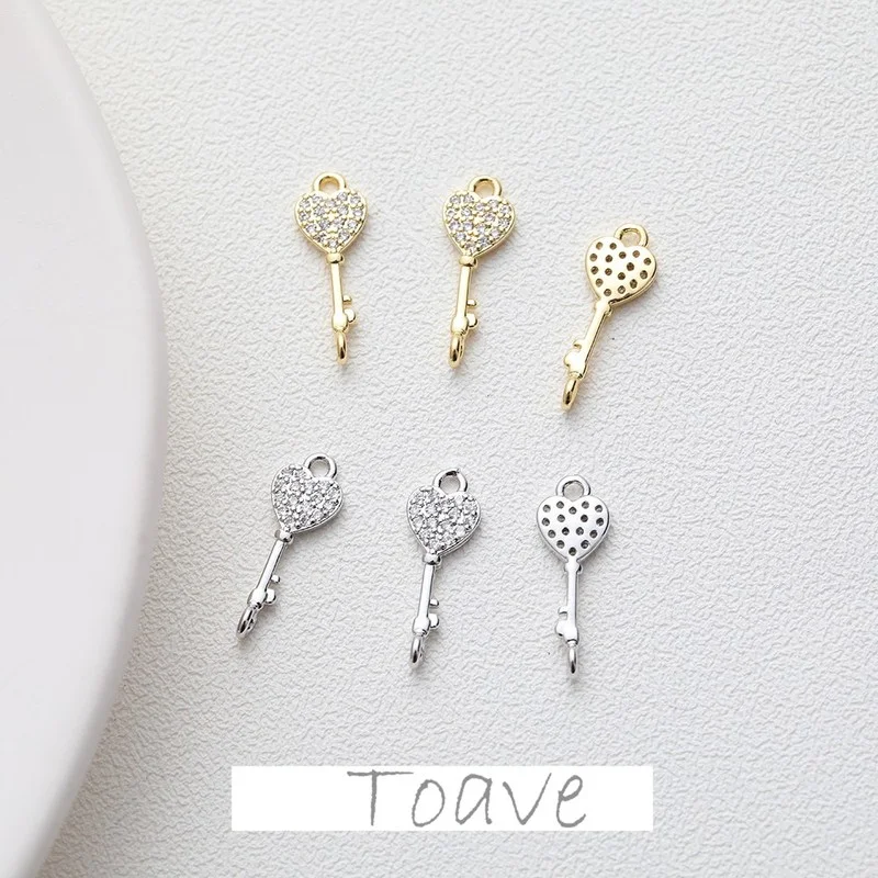

Copper plating 14K electroplating mini key double hanging hand-made earrings hand-made material accessories