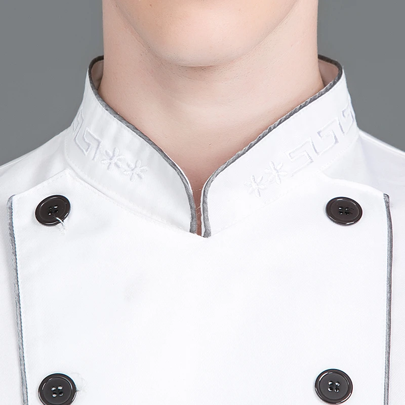 Унисекс белая униформа шеф повара с длинным рукавом куртка для приготовления