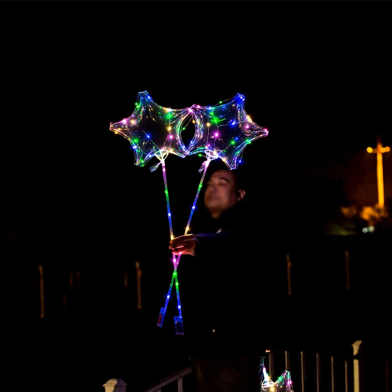 10PCS Luminous Transparent Helium Unicorn Bobo Ballons Wedding Birthday Party Decorations Kids LED Light PVC Balloon