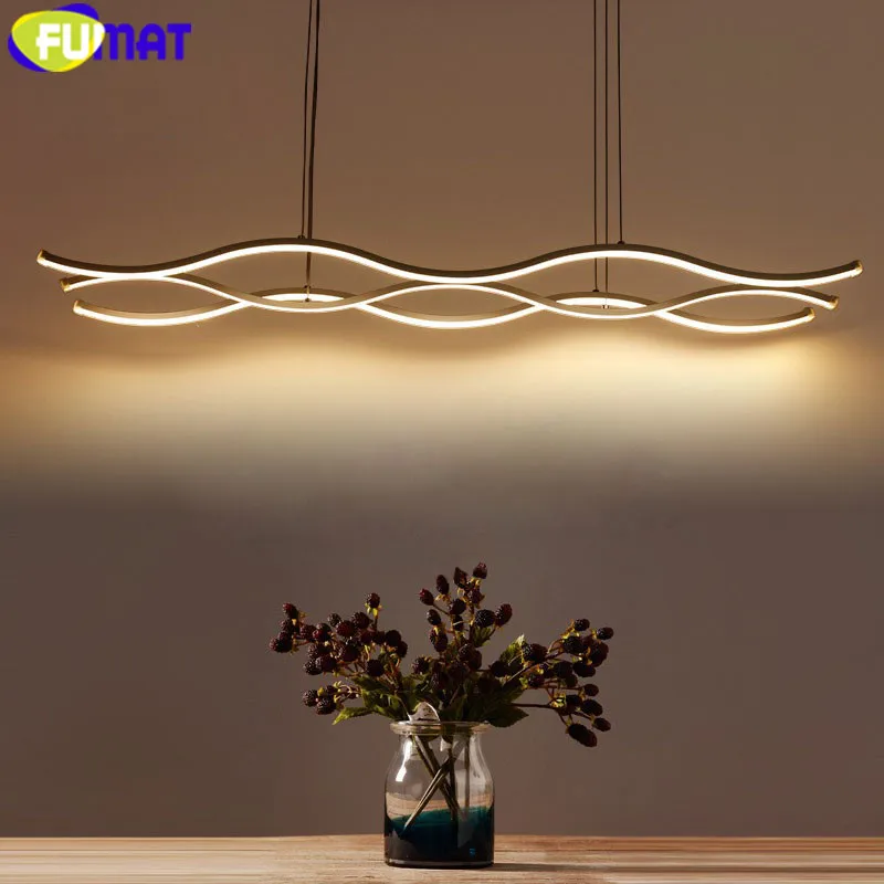 

FUMAT Modern Pendant Lamp Black Stripe Light Nordic LED Hanging Lights Bar Counter Reception Dining Living Room Lighting Fixture