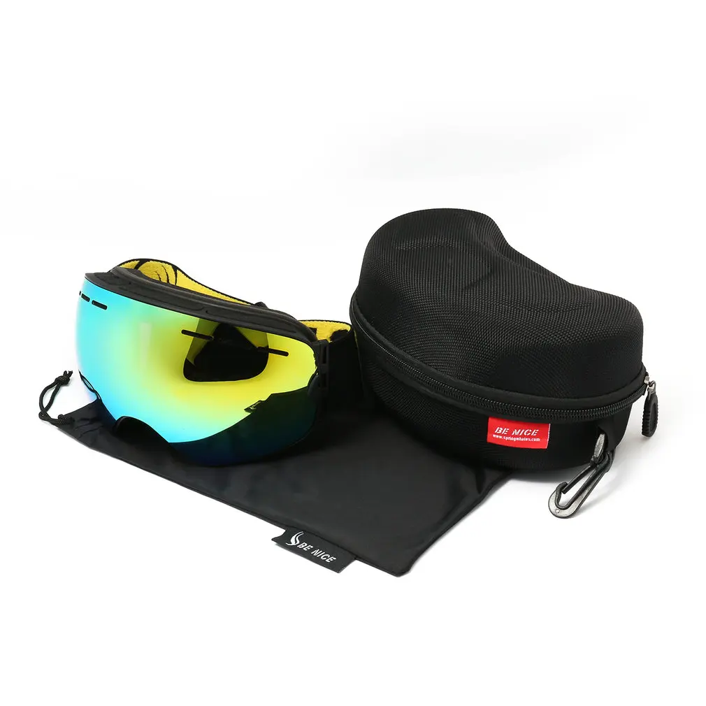 BE NICE Лыжный Сноуборд сноубордические очки с магнитом, Быстро меняющиеся линзы, защита UV400, противотуманные сферические безрамные очки