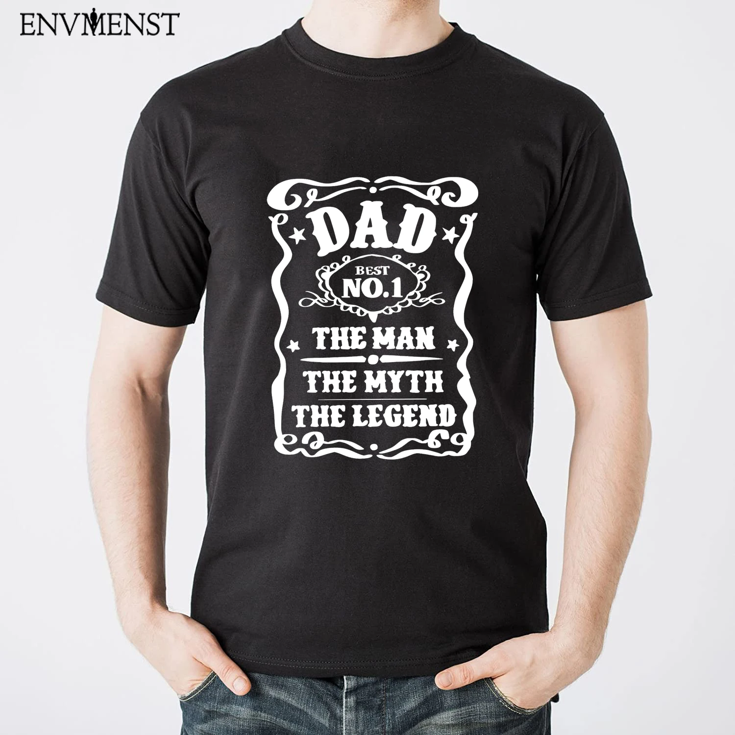 

Dad The Man The Myth The Legend Retro men's Tee top Funny Best Dad Father's Day T Shirt 2023 100% Cotton Oversized men's T-shirt