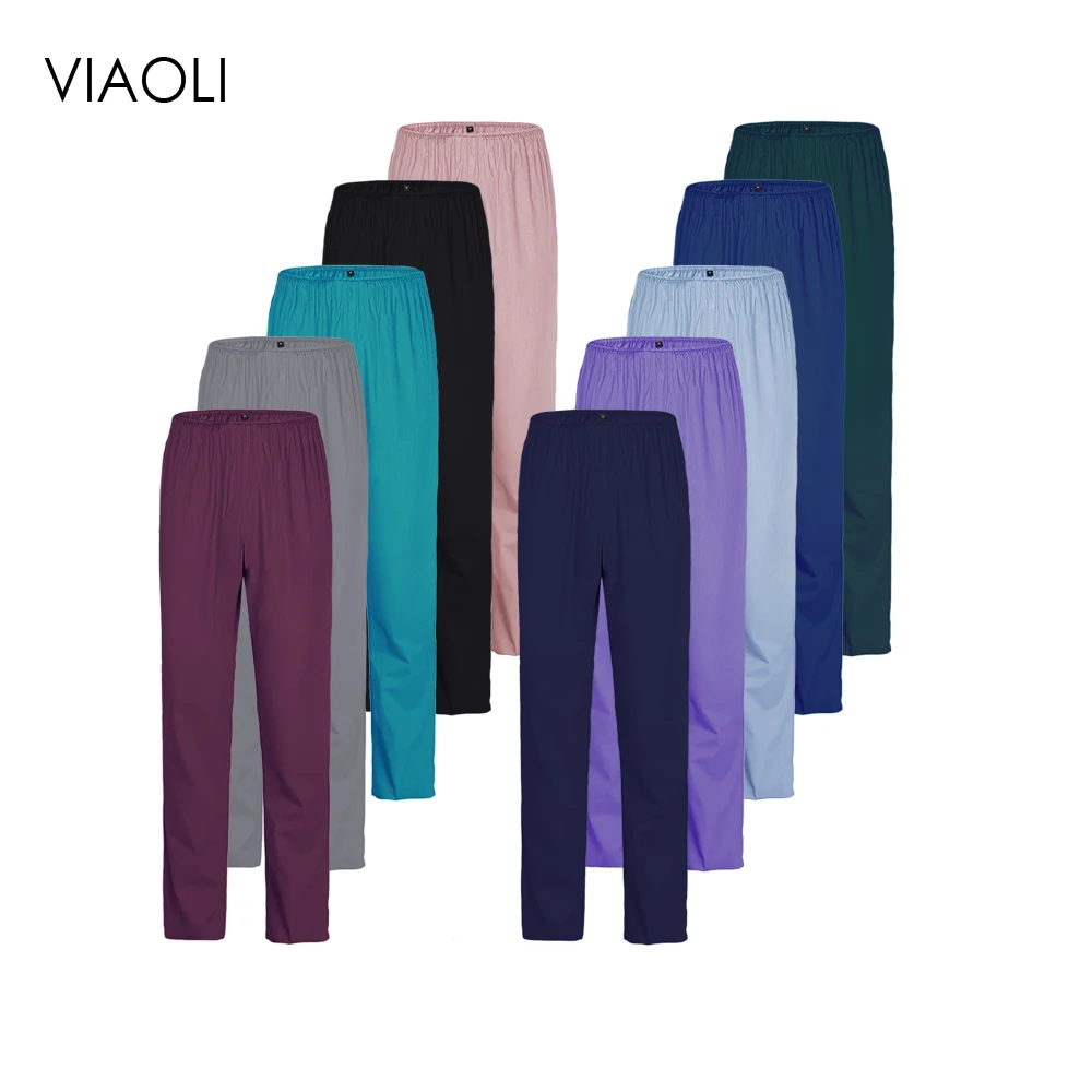Comfortable and high-quality unisex scrub pant nurses solid color lightweight lab beauty salon pants nurse spa accessories | Тематическая