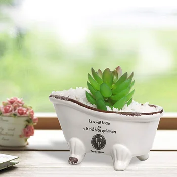

Cactus Enamel Potted Plant Nursery Pot Breathable Retro Style Flower Pot Gardening Accessories With Small Holes Home Decoration