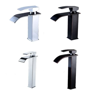 

Hot Cold Basin Faucet Waterfall Bathroom Vanity Sink Faucet Single Lever 449C