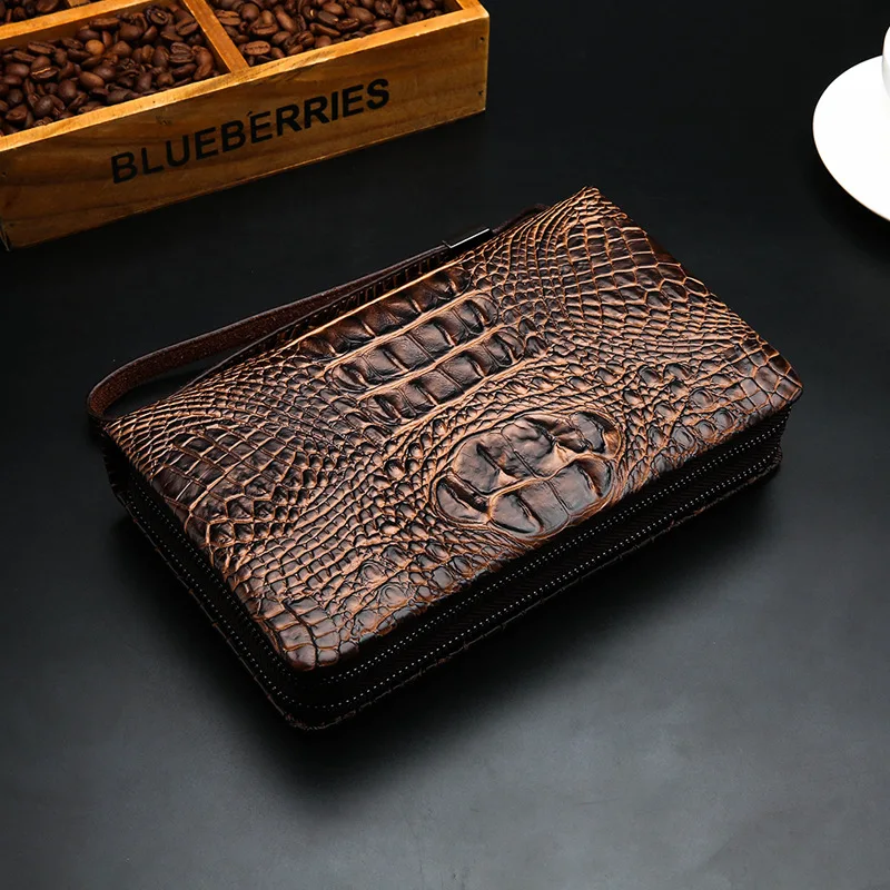 

Men Clutch Bag Embossed Crocodile Pattern Handbag Men's Business Casual Clutch Bag Men's Multifunctional Wallet